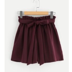Maroon high waisted shorts
